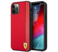 Ferrari FESAXHCP12LRE iPhone 12 Pro Max 6,7 rot Hardcase On Track Carbon Stripe