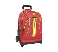 FERRARI KIDS - Zaino Scuola Trolley Ufficiale Ferrari, Maniglia Regolabile, Trolley Staccabile, Spallacci Imbottiti e Regolabili, 2 Scomparti Principali, Tasche Frontali, Chiusure A Zip, 30x44Hx20 cm