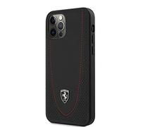 Ferrari Off Track - Cover rigida perforata per Apple iPhone 12/12 Pro (6.1), colore: Nero