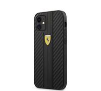 Ferrari On Track - Cover rigida in carbonio per Apple iPhone 12 mini (5.4), colore: Nero
