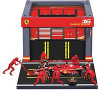 FERRARI PIT STOP F1 Diorama Auto CHARLES LECLERC SF-24 Cambio Gomme 1/43 Bburago