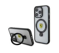 CG MOBILE Ferrari Magfit - Custodia con supporto ad anello per iPhone 15 Pro, trasparente