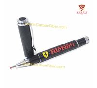 Ferrari Scuderia Logo Rosso Scritta Carbonio Fibra Penna a Sfera - Grande Regalo