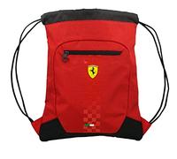Ferrari SCUDERIA Zaino Scuola Coulisse, Sacca sportiva Unisex per Bambini e Ragazzi con Spallacci e Chiusura Anti-Soffocamento con Tasca con Chiusura ZIP