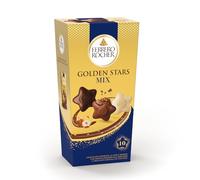Ferrero Golden Stars Mix, 10 Specialità Assortite al Cioccolato al Latte, Bianco e Fondente, con Granella di Nocciola, Idea Regalo, Confezione da 115 gr