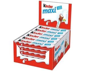 Ferrero Kinder Maxi Barrette Cioccolato a Latte Box da 36 pezzi da 21 gr