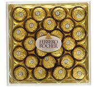 Ferrero Rocher 24 Pezzi The Golden Experience - 300 g - Nocciola Tostata Avvolta da Cremoso Croccante di Wafer Ricoperto di Cioccolato e Nocciola - Inimitabile Incarto Dorato e Scatola Regalo Natale