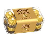 Ferrero Rocher Gold Edition 16 pezzi di cioccolato al latte con imbottitura di nocciole, 200 g