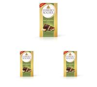 Ferrero Rocher, Tavoletta di Cioccolato al Latte con Nocciole e Noci Macadamia, un Ripieno Cremoso con Granella Croccante, 90 gr (Confezione da 3)
