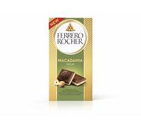 Ferrero Rocher, Tavoletta di Cioccolato al Latte con Nocciole e Noci Macadamia, un Ripieno Cremoso con Granella Croccante, 90 gr