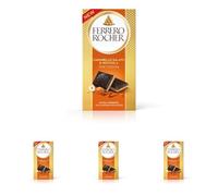 Ferrero Rocher, Tavoletta di Cioccolato Fondente 70% con Ripieno di Caramello Salato e Croccante Granella di Nocciole, 90 gr (Confezione da 4)