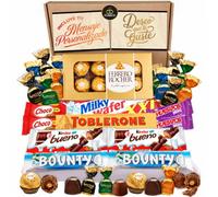 Ferrero Rocher, Toblerone, Kinder Bueno, Bounty Coconut, Mars, Twix E Deliziose Barrette Choco E Huesitos Confezione Regalo Dolci - 20 Cioccolatini
