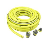 Ferrestock FSKMDU006 - Tubo da giardino da 15 metri, spessore 3/4" (19 mm), anti-torsione, in PVC flessibile, con rinforzo in poliestere, 3 strati, resistente ai raggi UV, anti-alghe, con accessori