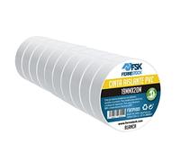 ferrestock fsktpv001 nastro isolante, Bianco, 19 mm x 20 m Set da 10 pezzi