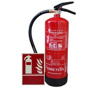 Ferretelix. Estintore 6 kg polvere ABC alta efficienza 34A 233B + supporto da parete + cartello fotoluminescente estintore. Fabbricato nel 2025 F