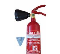 Ferretelix® Estintore CO₂ 2 kg con Supporto a Muro Zincato e Diffusore - Nessun Residuo - Ideale per Incendi Classe B e Impianti Elettrici