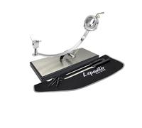 FERRETERIA LEPANTO Prosciutto professionale girevole e basculante, supporto prosciutto con base in DM più lamina in acciaio inox modello Serrano (set archi nero)