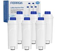 FERRGIA 6x Filtro Acqua Compatibile con De'Longhi DLSC002,SER3017,5513292811-Addolcitore per Macchina Caffè ECAM, ETAM, ESAM, BCO, Serie EC, Rivelia
