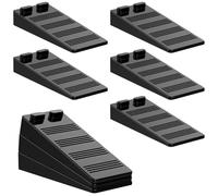 FERRGIA 8 Pezzi Nero Fermaporta,Altezza Regolabile Antiscivolo Antigraffio Ferma Porta da Pavimento,Materiale di Alta Qualità,Fermaporte Impilabile per Porte e Pavimenti Vari Materiali