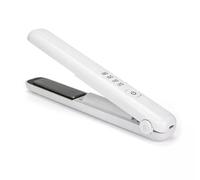 Ferri arricciacapelli ricaricabili USB Morsetti dritti a doppio scopo Piastra per capelli portatile Mini stecche wireless - bianco