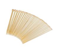Relaxdays Ferri da Maglia, Set da 36 Aghi Lunghi con Stopper, dritti, 18 Misure, Spessore da 2 a 10 mm, Naturale