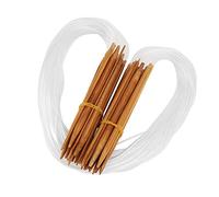 Ferri da maglia circolari in bambù, Set con doppia punta tubo trasparente da 2 a 10 mm 80 cm per lavorazione maglie