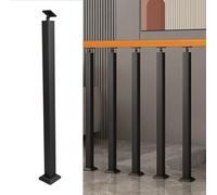 Ferri per scale, Montante for scale quadrato for interni - Mandrini for ringhiere in metallo regolabili a 180°(Black,H90cm(W5cm))