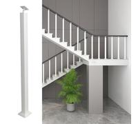 Ferri per scale, Montante for scale quadrato for interni - Mandrini for ringhiere in metallo regolabili a 180°(White,H85cm(W5cm))