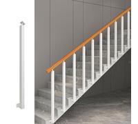 Ferri per scale, Ringhiera for scale moderna in metallo quadrato for interni, montaggio laterale, nere(White,85cm/33.5in)