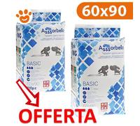 200 TAPPETINI ASSORBENTI PER CANI 60x60CM CUCCIOLI TRAVERSE PANNOLINI CANE