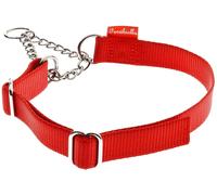 Ferribiella Collare Semistrozzo per Cani in Nylon con Catena Rosso S