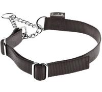 Ferribiella Collare Semistrozzo per Cani Nylon Nero con Catena XL