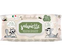 Ferribiella Salviette Detergenti Cocco Cotone per Cani e Gatti 40 Pezzi