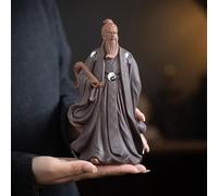 Ferricult Autentica statua di Tai Chi in argilla Zisha di Zhang Sanfeng, statuetta di meditazione Zen per l'arredamento della scrivania di casa e ufficio, ornamento Feng ShuiArredamento per la casa