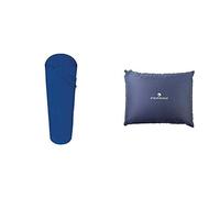Ferrino PRO Liner Mummy, Sacco Lenzuolo Uomo, Blu, 220x80x50 cm & Cuscino Gonfia