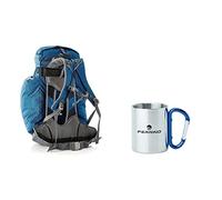 Ferrino Time 35, Zaino da Trekking Unisex, Blu, Unica & Tazza con Moschettone Grigio