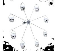 Ferris Wheel Bird Feeder, Rotating Hummingbird Feeding Station with 8 Hanging Buckets, Outdoor Halloween-Themed Feeder for Sparrows, Swallows, Parakeets, Yellow Finches on Patio Lawn Garden
