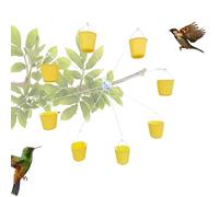 Ferris Wheel Bird Feeder - spining Seed Dispenser, Perch Attached Design| MultiBucket Tray With Home Habitat Scenario For Parakeets Swallow Finch Sparrows Indoor Outdoor Small Birds Feeding Entertain