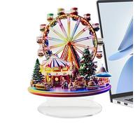 Ferris Wheel Decor - Decorazione da tavolo in acrilico rotante, decorazione per tavolo da vacanza con albero di Natale | Statua acrilica 2D per il giorno del Ringraziamento per uffici di casa, porte e