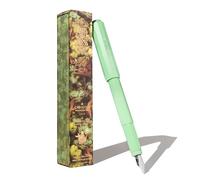 Ferris Wheel Press , Penna stilografica Carousel, corpo misto acrilico, tappo ermetico con chiusura a scatto, Lost in the Leaves, verde menta, pennino fine