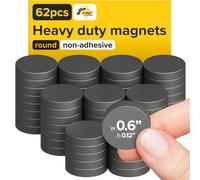 Ferrite Magnete Product Like 2S-7ZVX-11K7, diametro 15 mm x 3 mm, adesivo da 3 m, confezione da 62 pezzi