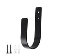 Ferro a forma di U fermatenda nero montaggio a parete design curvo sicuro salvaspazio include hardware per tende asciugamani uso commerciale residenziale (YH021-1 confezione singola)