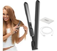 Ferro arricciacapelli portatile senza fili, strumento per lo styling portatile, piastra arricciacapelli, piastra USB da viaggio 2 in 1, piastra per capelli compatta a tensione, per donne e ragazze