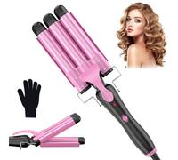 Ferro Arricciacapelli Professionale con cono arricciacapelli, 25mm ferro per capelli onde in Ceramica per Boccoli Perfetti e Capelli Ondulati - Stile Versatile e Duraturo, Rosa
