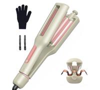 Ferro arricciacapelli regolabile 22/25/32/38 mm - Ferro arricciacapelli Ionic Beach Waver con rivestimento elettrico in ceramica, bianco