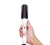 Ferro arricciacapelli Sussie Daddy Brush Ceramic Tourmaline Ionic Travel Dual voltage Hot Hair 2,5 cm riscaldato antiscottatura arricciacapelli) Round Hair Styler arricciatore spazzola elettrica rosso