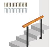 Ferro battuto e legno Outdoor ils - Portico Rails Metal Scale Ringhiera Parete Transizione il per mattoni o cemento gradini
