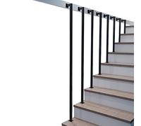 Ferro battuto il | Maniglione in metallo da 70 cm, design di transizione per la sicurezza delle scale, kit di supporto in stile picchetto, durevole maniglione per scale e ringhiere