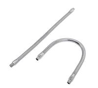 Ferro Braccio Snodato per Lampada, Argento Collo Flessibile 2 Pezzi | Base a Sgancio Rapido, Filettatura Esterna, Tubo Staccabile, Angolo Regolabile, Supporti per Luci
