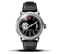 Ferro & Co. AGL 2 Automatico Acciaio Pelle Nero Data 24H Aviatore Orologio Uomo